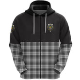 Douglas Grey Modern Clan Half Of Tartan Zipper Hoodie